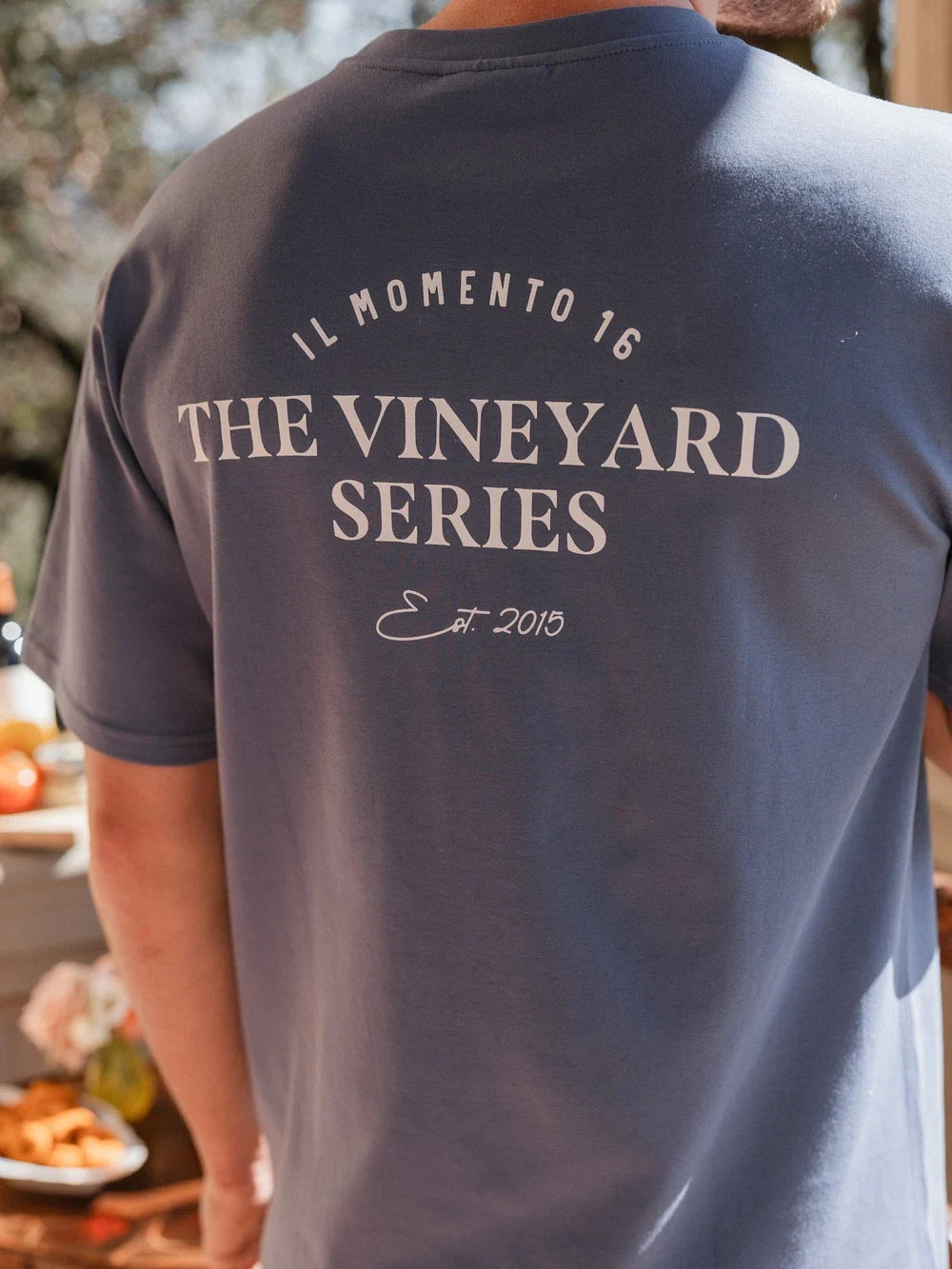 Blaues Weinberg-Serie Übergrößen T-Shirt