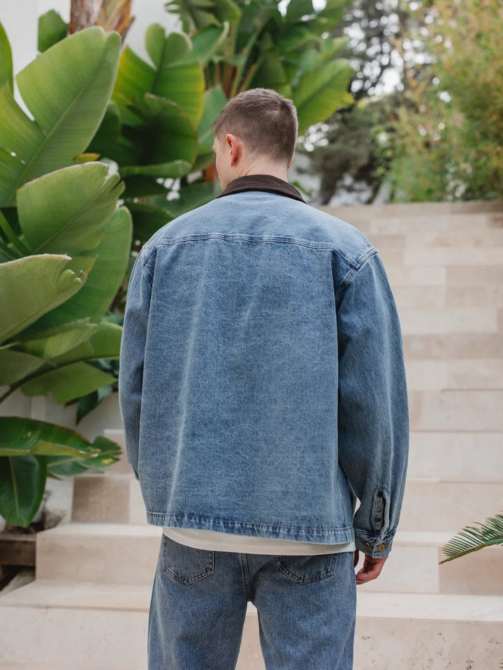 Neue gewaschene Kragen-Detail-Overshirt