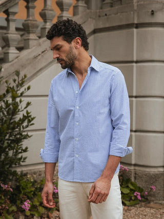 Navy Streifen Waffelshirt