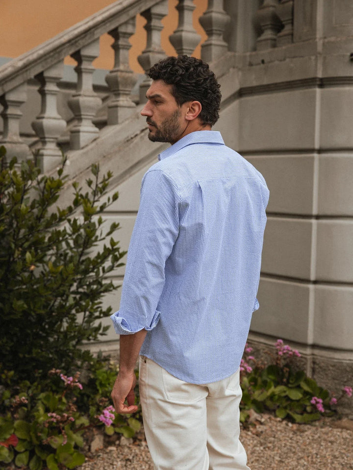Navy Streifen Waffelshirt