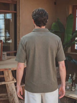 Grünes Sommer Button Polo