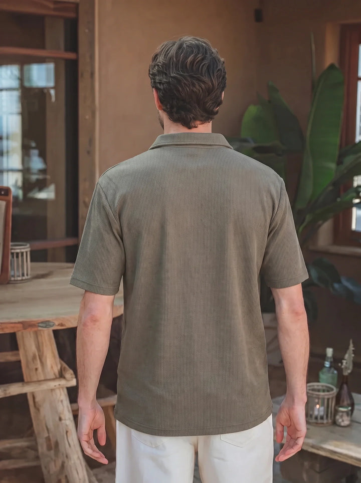 Grünes Sommer Button Polo