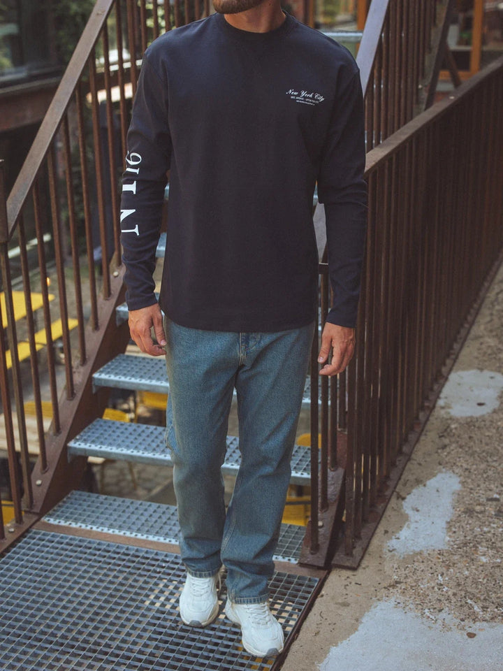 Navy NYC Langarmshirt