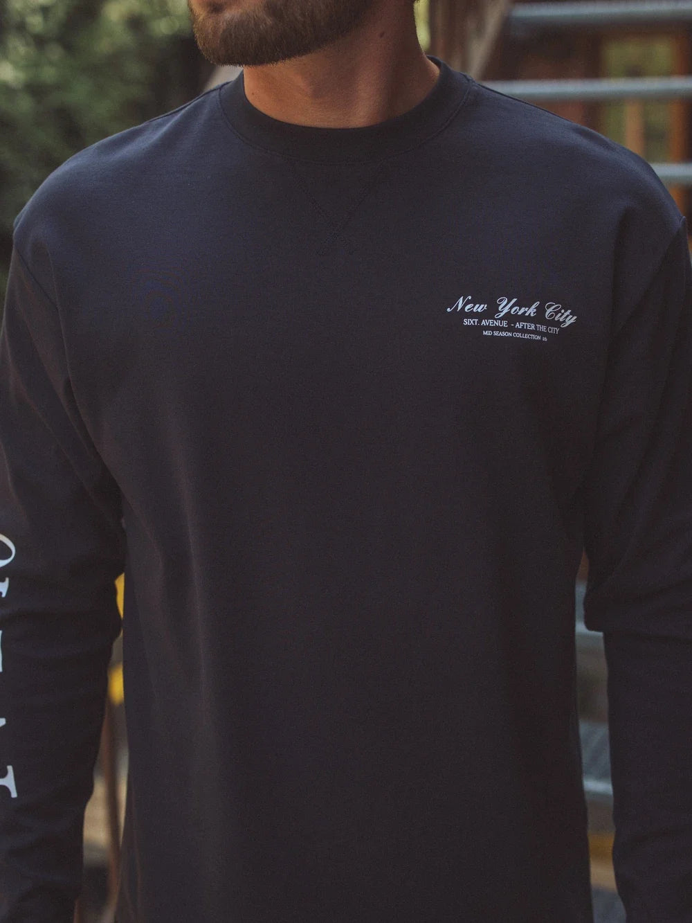 Navy NYC Langarmshirt