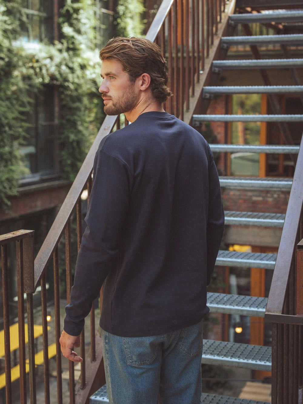 Navy NYC Langarmshirt