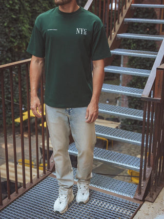 Grünes NYC Oversized T-Shirt