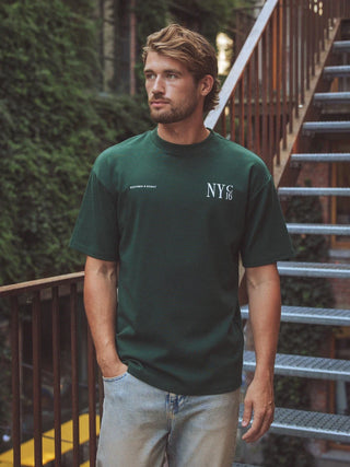 Grünes NYC Oversized T-Shirt