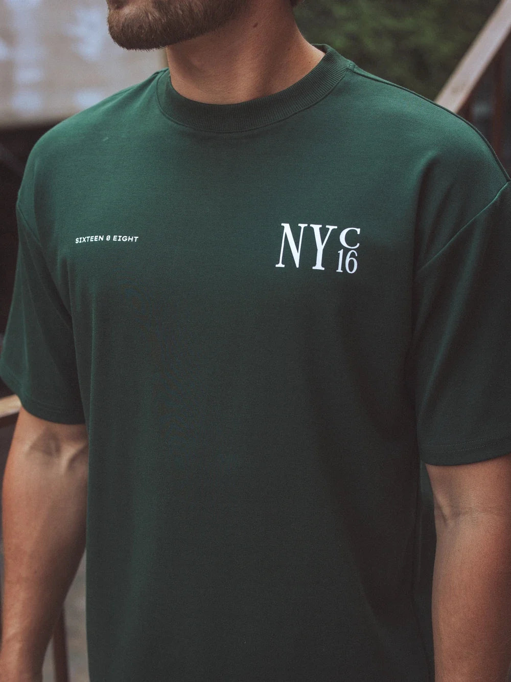 Grünes NYC Oversized T-Shirt