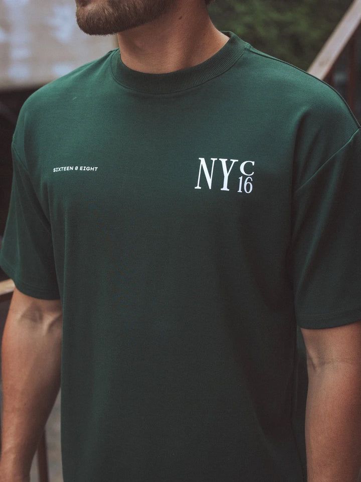 Grünes NYC Oversized T-Shirt