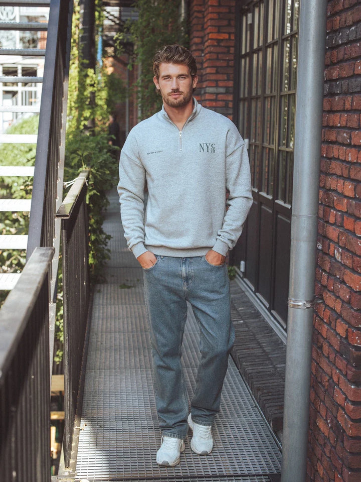Grau NYC Halfzip Oversized Sweater