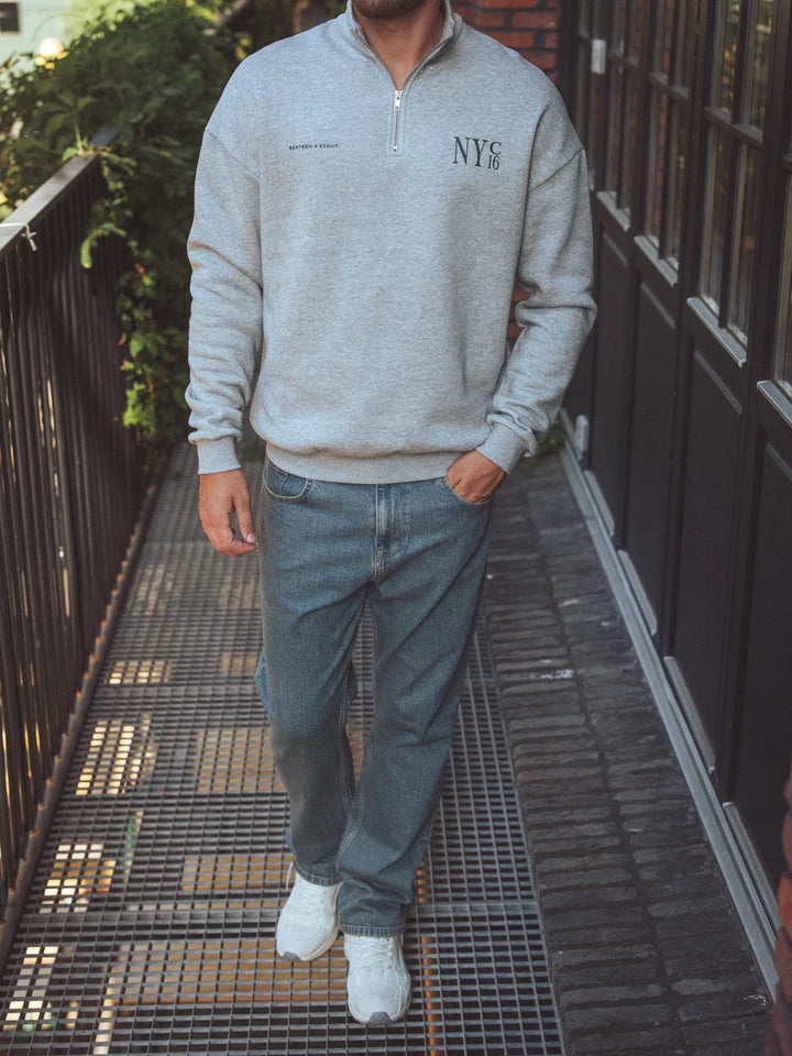 Grau NYC Halfzip Oversized Sweater