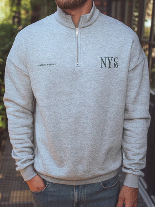 Grau NYC Halfzip Oversized Sweater