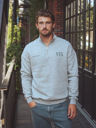 Grau NYC Halfzip Oversized Sweater