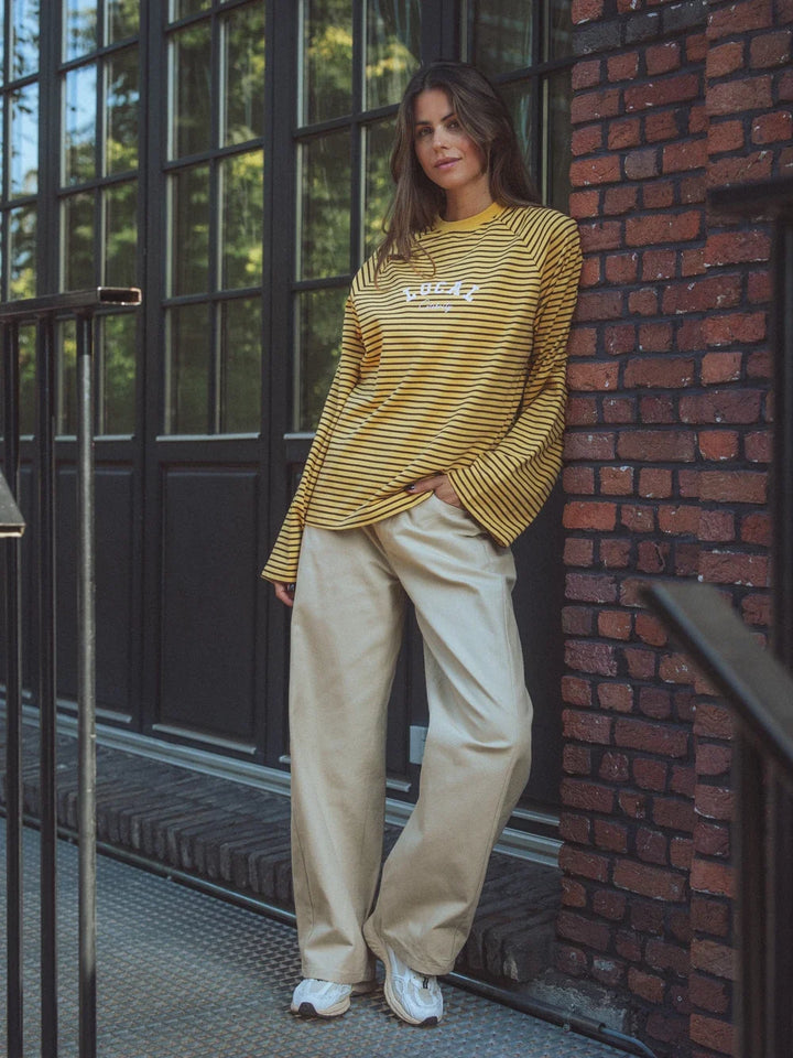 Gelbe Streifen Langarmshirt