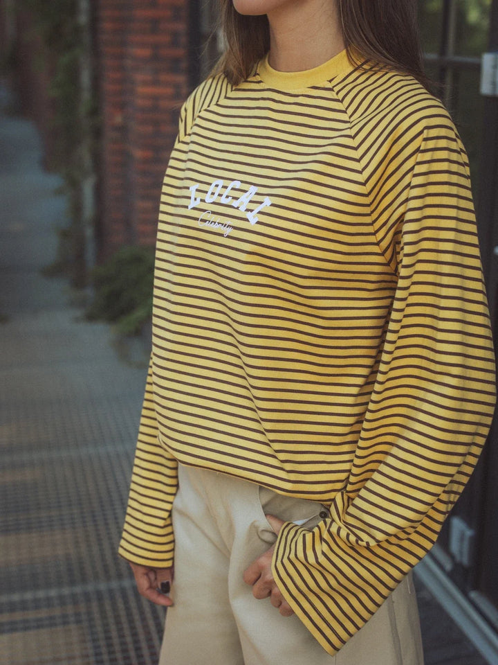 Gelbe Streifen Langarmshirt