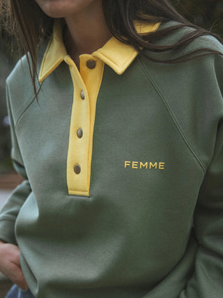 Grüner Femme Polo Sweater
