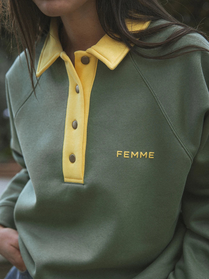Grüner Femme Polo Sweater