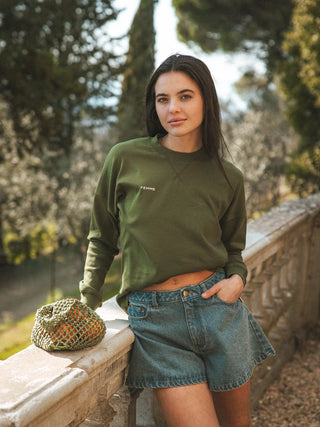 Grüne Femme Langarmshirt