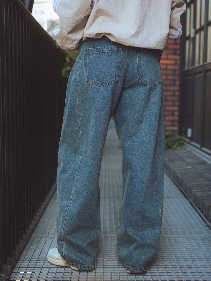 Braun gewaschene Balloon Jeans