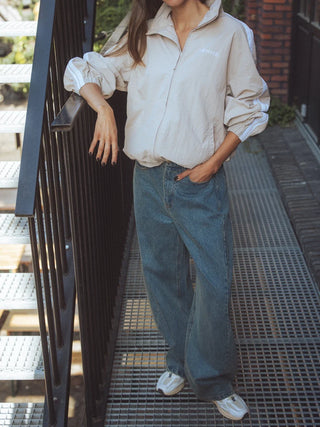 Braun gewaschene Balloon Jeans