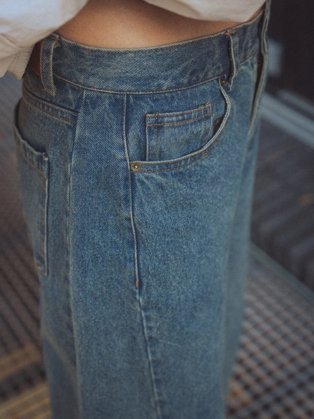 Braun gewaschene Balloon Jeans